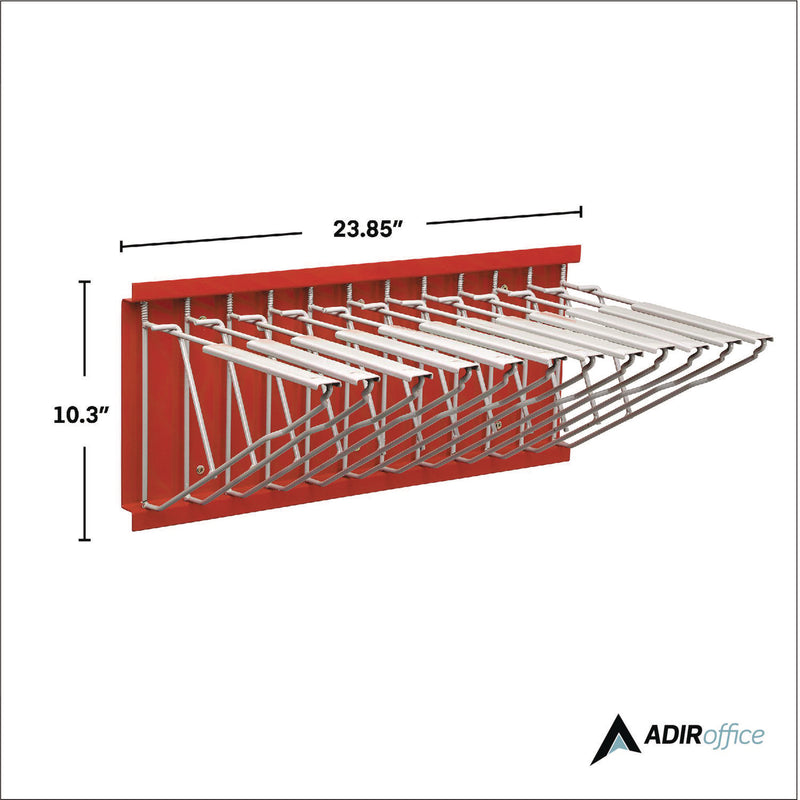 AdirOffice Large File Blueprint Pivot Wall Rack, Assorted Document Sizes Accommodated, 11" x 15.8" x 23.9", Red (ALHI617RED) Each