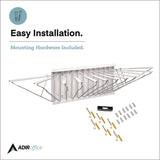 AdirOffice Large File Blueprint Pivot Wall Rack, Assorted Document Sizes Accommodated, 11" x 15.8" x 23.9", White (ALHI617WHI) Each
