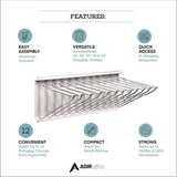 AdirOffice Large File Blueprint Pivot Wall Rack, Assorted Document Sizes Accommodated, 11" x 15.8" x 23.9", White (ALHI617WHI) Each