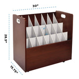 AdirOffice 21-Slot Mobile Rolling Wood Blueprint Storage Cabinet Roll File Large Document Organizer, 30 x 15.75 x 28.5, Mahogany (ALHI625MA) Each