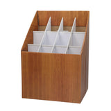 AdirOffice Upright Blueprint Rolled File Corrugated Box, 12 Compartments, 15 x 12 x 22, Oak (ALHI627) Each