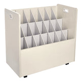 AdirOffice 21-Slot Mobile Rolling Wood Blueprint Storage Cabinet Roll File Large Document Organizer, 30 x 15.75 x 28.5, White (ALHI625WHI) Each