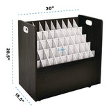AdirOffice 50-Compartment Mobile Wood Blueprint Rolled File Storage Organizer, 50 Compartments, 30 x 15.75 x 28.5, Black (ALHI626BLK) Each