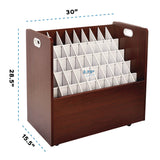 AdirOffice 50-Compartment Mobile Wood Blueprint Rolled File Storage Organizer, 50 Compartments, 30 x 15.75 x 28.5, Mahogany (ALHI626MA) Each