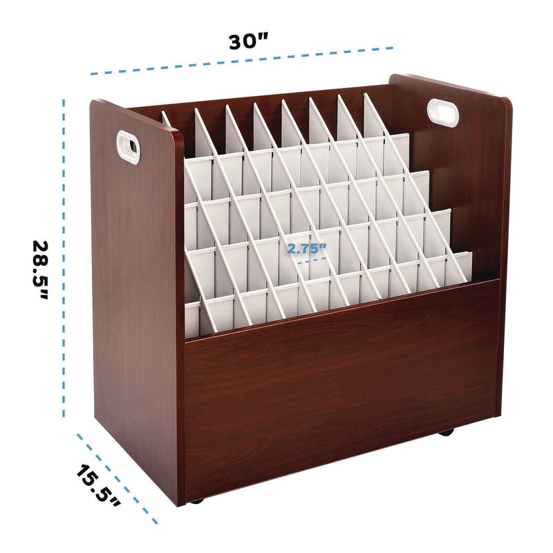 AdirOffice 50-Compartment Mobile Wood Blueprint Rolled File Storage Organizer, 50 Compartments, 30 x 15.75 x 28.5, Mahogany (ALHI626MA) Each