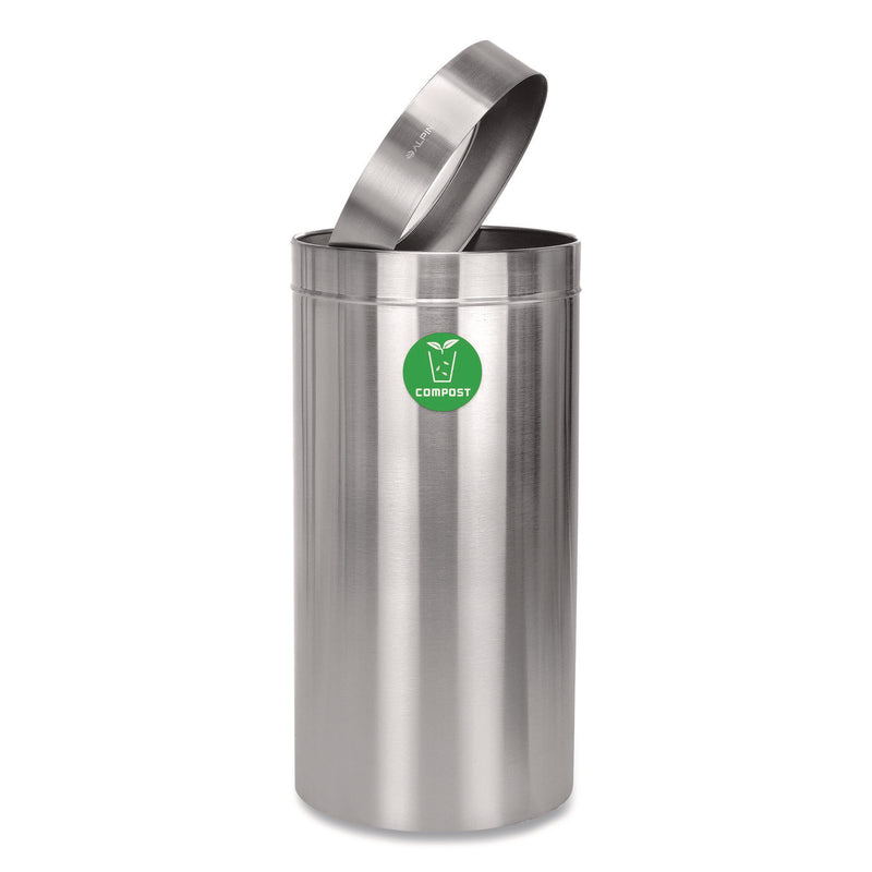 Alpine Industries 27 Gallon Stainless Steel Compost Can, Brushed Stainless Steel (ALHALP47527CO) Each