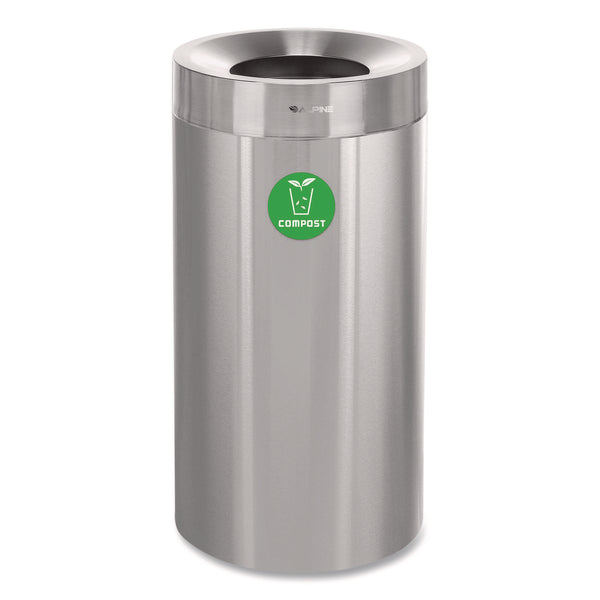 Alpine Industries 27 Gallon Stainless Steel Compost Can, Brushed Stainless Steel (ALHALP47527CO) Each