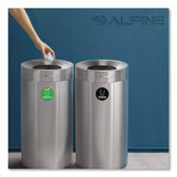 Alpine Industries 27 Gallon Stainless Steel Compost Bin and Trash Can, Brushed Stainless Steel (ALHALP47527COT) Each