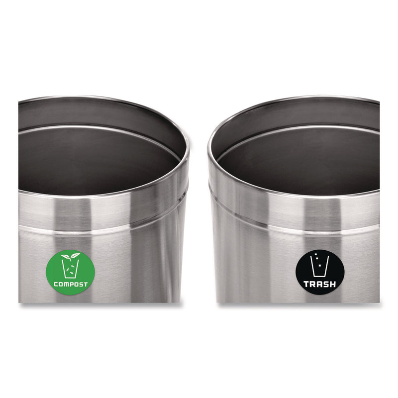 Alpine Industries 27 Gallon Stainless Steel Compost Bin and Trash Can, Brushed Stainless Steel (ALHALP47527COT) Each