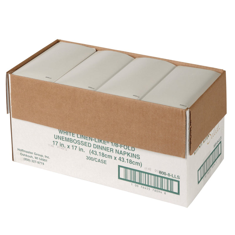 Hoffmaster® Dinner Napkins, 17 x 17, White, 1/8 Fold, 300/Carton (HFM120072) Case of 300