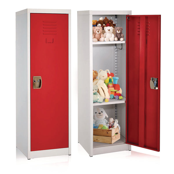 AdirOffice Steel Storage Locker, 1 Compartment, 15 x 15 x 48, Red (ALHI62901RED) Each