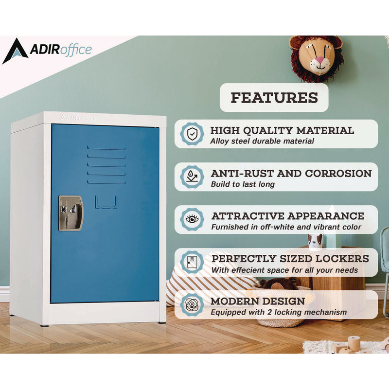 AdirOffice Steel Storage Locker, 1 Compartment, 15 x 15 x 24, Blue (ALHI62902BLU) Each