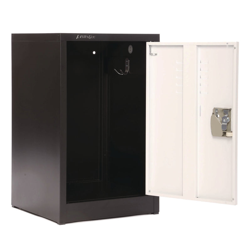 AdirOffice Steel Storage Locker, 1 Compartment, 15 x 15 x 24, Black Body/White Doors (ALHI62902BW) Each