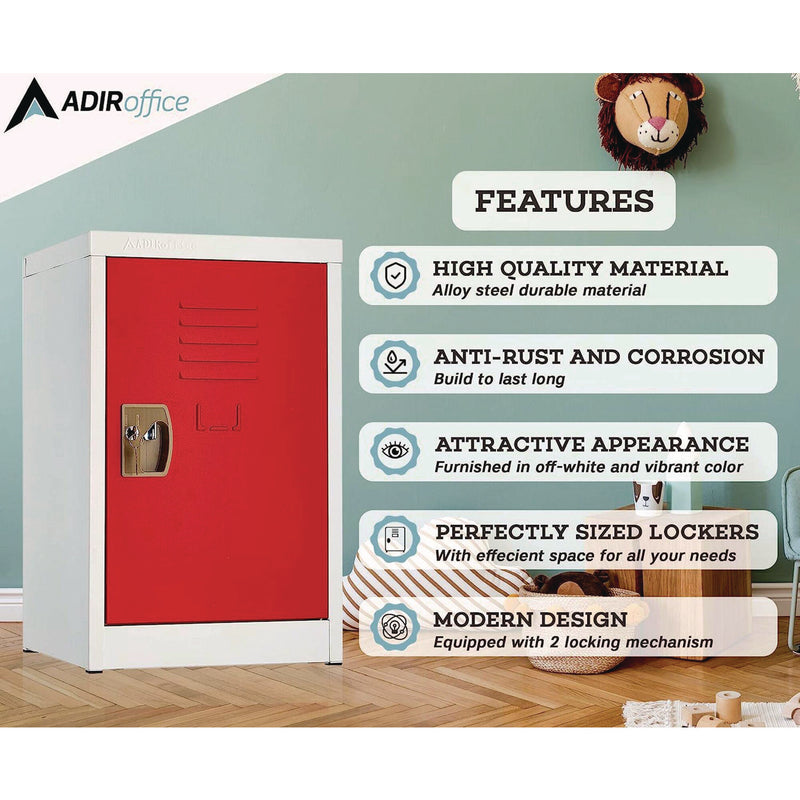 AdirOffice Steel Storage Locker, 1 Compartment, 15 x 15 x 24, Red (ALHI62902RED) Each