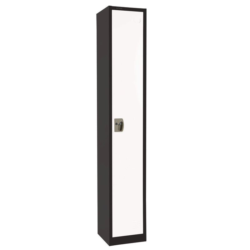 AdirOffice Steel Storage Locker, 1 Compartment, 12 x 12 x 72, Black Body/White Doors (ALHI629201BW) Each