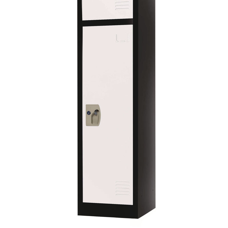 AdirOffice Steel Storage Locker, 1 Compartment, 12 x 12 x 72, Black Body/White Doors (ALHI629201BW) Each