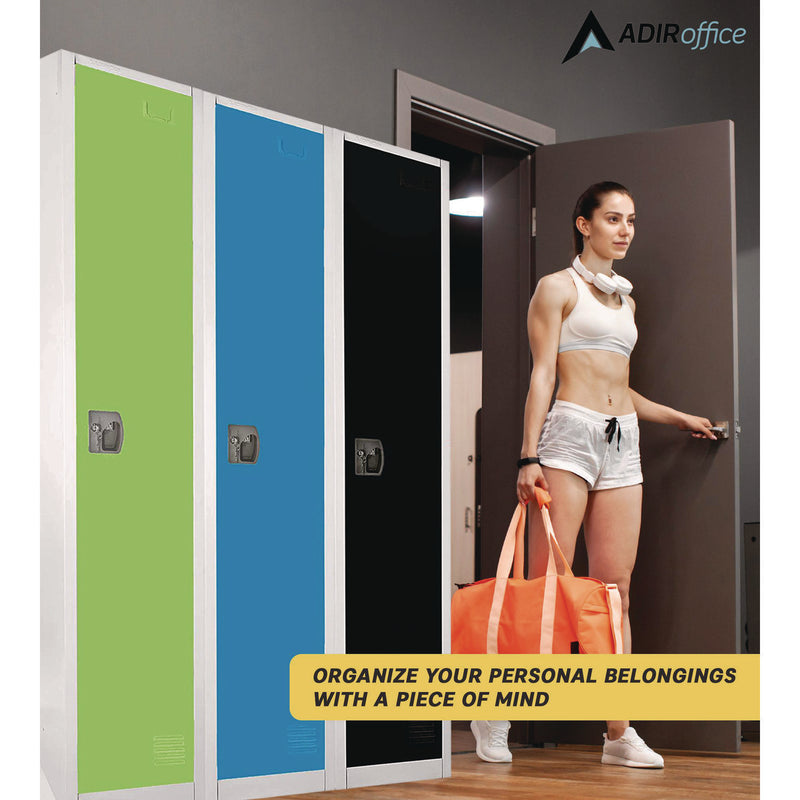 AdirOffice Steel Storage Locker, 1 Compartment, 12 x 12 x 72, Blue (ALHI629201BLU) Each