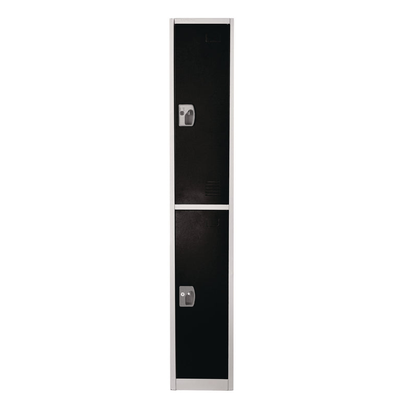 AdirOffice Steel Storage Locker, 2 Compartment, 12 x 12 x 72, Black (ALHI629202BLK) Each