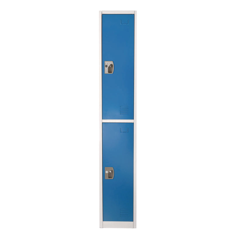 AdirOffice Steel Storage Locker, 2 Compartment, 12 x 12 x 72, Blue (ALHI629202BLU) Each