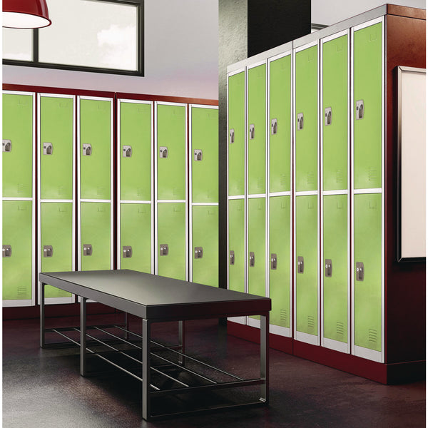 AdirOffice Steel Storage Locker, 2 Compartment, 12 x 12 x 72, Green (ALHI629202GRN) Each