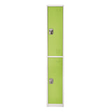 AdirOffice Steel Storage Locker, 2 Compartment, 12 x 12 x 72, Green (ALHI629202GRN) Each