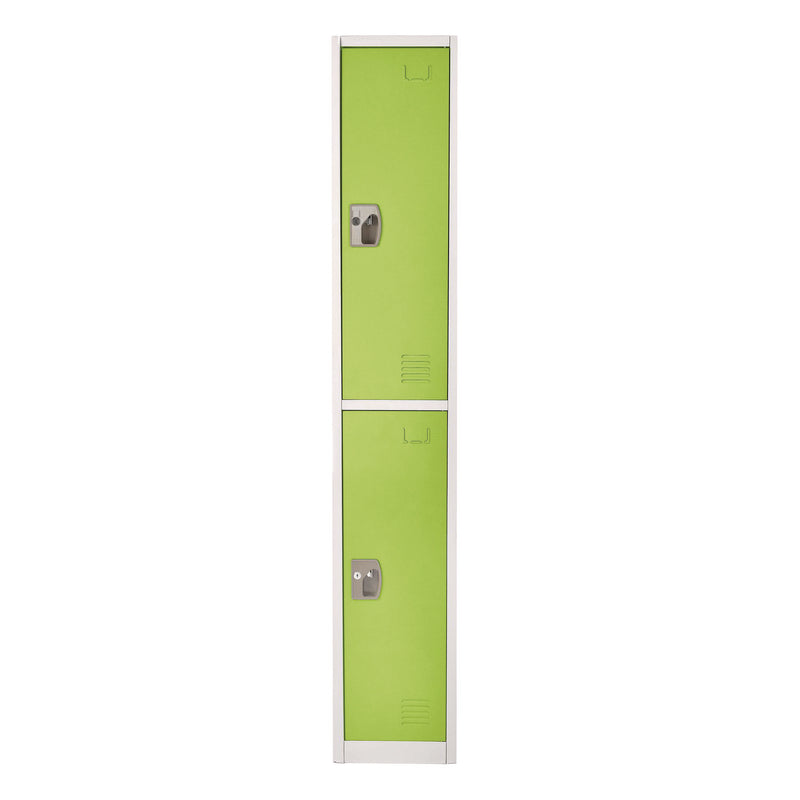 AdirOffice Steel Storage Locker, 2 Compartment, 12 x 12 x 72, Green (ALHI629202GRN) Each