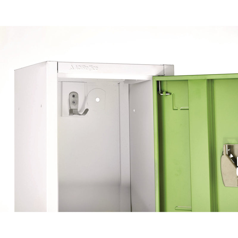 AdirOffice Steel Storage Locker, 2 Compartment, 12 x 12 x 72, Green (ALHI629202GRN) Each