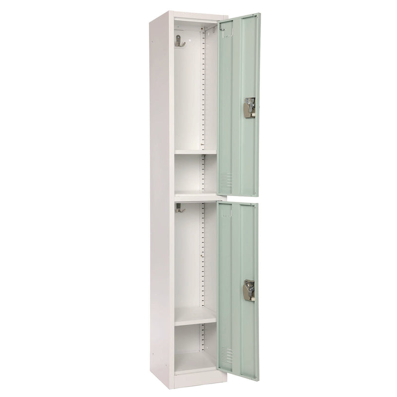 AdirOffice Steel Storage Locker, 2 Compartment, 12 x 12 x 72, Misty Green (ALHI629202MGRN) Each