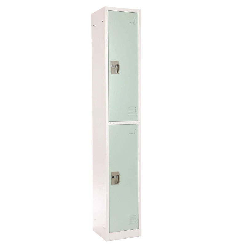 AdirOffice Steel Storage Locker, 2 Compartment, 12 x 12 x 72, Misty Green (ALHI629202MGRN) Each