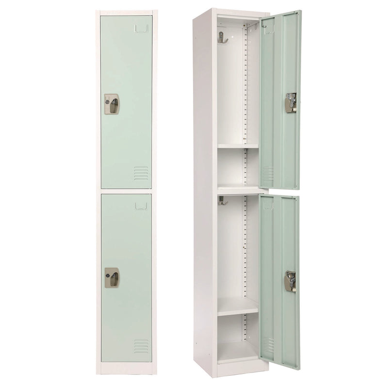 AdirOffice Steel Storage Locker, 2 Compartment, 12 x 12 x 72, Misty Green (ALHI629202MGRN) Each