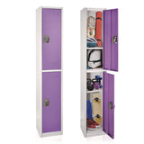 AdirOffice Steel Storage Locker, 2 Compartment, 12 x 12 x 72, Purple (ALHI629202PUR) Each