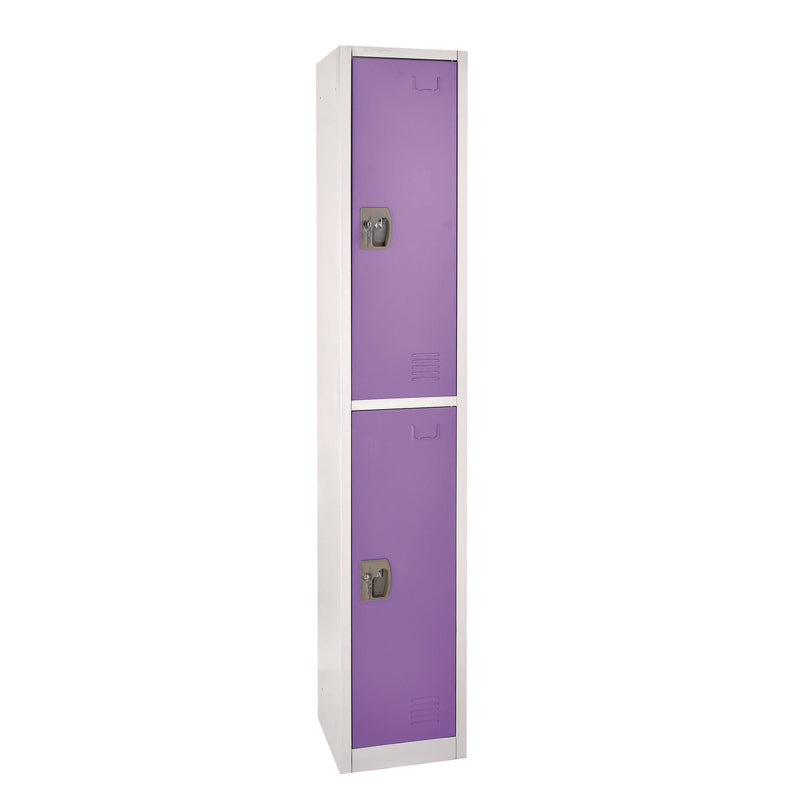 AdirOffice Steel Storage Locker, 2 Compartment, 12 x 12 x 72, Purple (ALHI629202PUR) Each