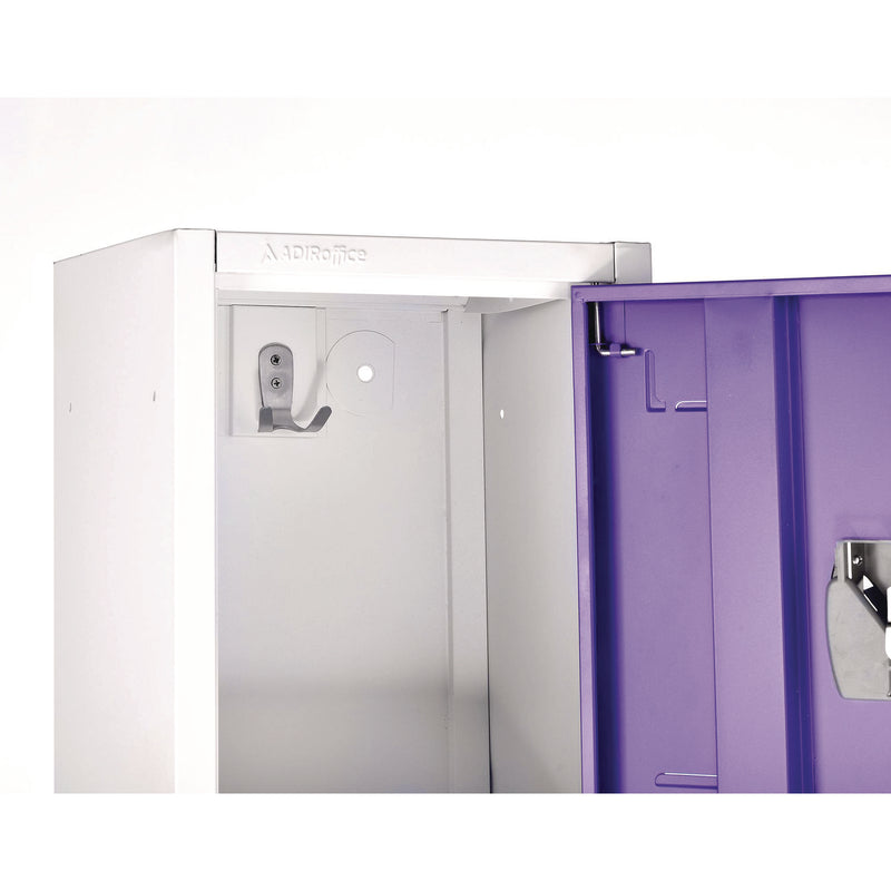 AdirOffice Steel Storage Locker, 2 Compartment, 12 x 12 x 72, Purple (ALHI629202PUR) Each