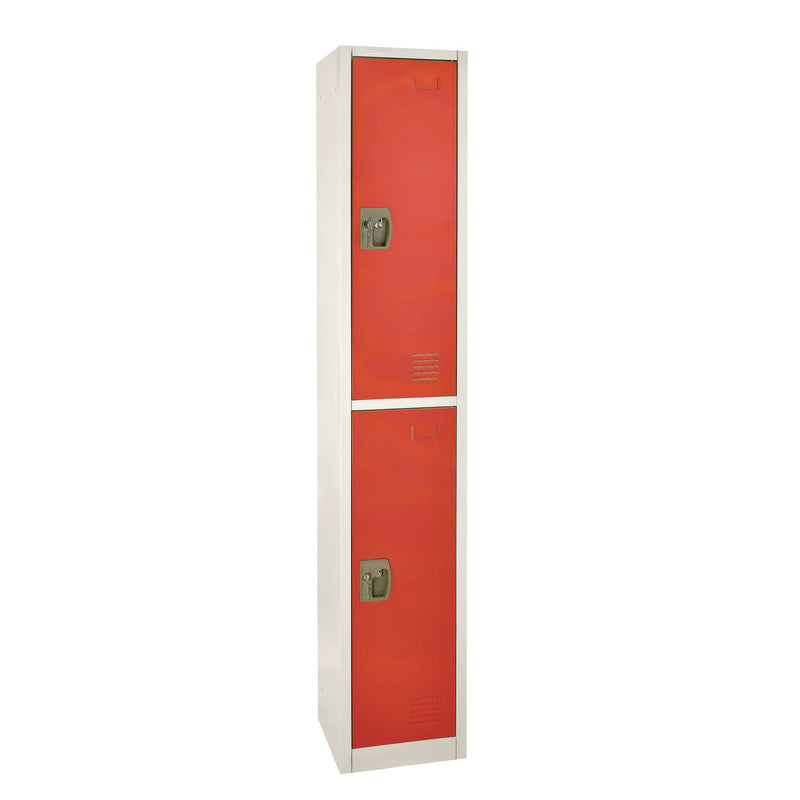 AdirOffice Steel Storage Locker, 2 Compartment, 12 x 12 x 72, Red (ALHI629202RED) Each