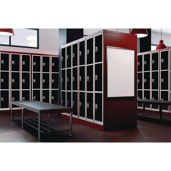 AdirOffice Steel Storage Locker, 3 Compartment, 12 x 12 x 72, Black (ALHI629203BLK) Each