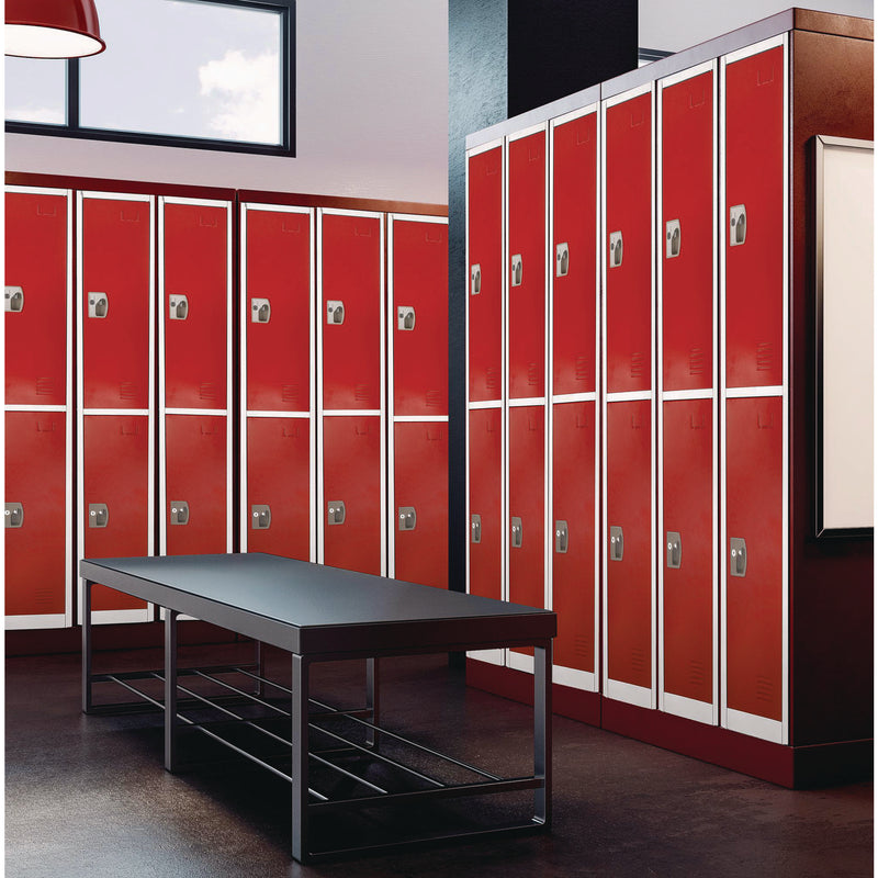 AdirOffice Steel Storage Locker, 2 Compartment, 12 x 12 x 72, Red (ALHI629202RED) Each