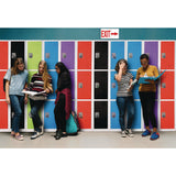 AdirOffice Steel Storage Locker, 3 Compartment, 12 x 12 x 72, Black (ALHI629203BLK) Each