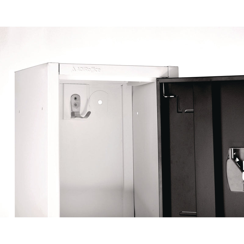 AdirOffice Steel Storage Locker, 3 Compartment, 12 x 12 x 72, Black (ALHI629203BLK) Each