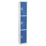 AdirOffice Steel Storage Locker, 3 Compartment, 12 x 12 x 72, Blue (ALHI629203BLU) Each