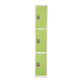 AdirOffice Steel Storage Locker, 3 Compartment, 12 x 12 x 72, Green (ALHI629203GRN) Each