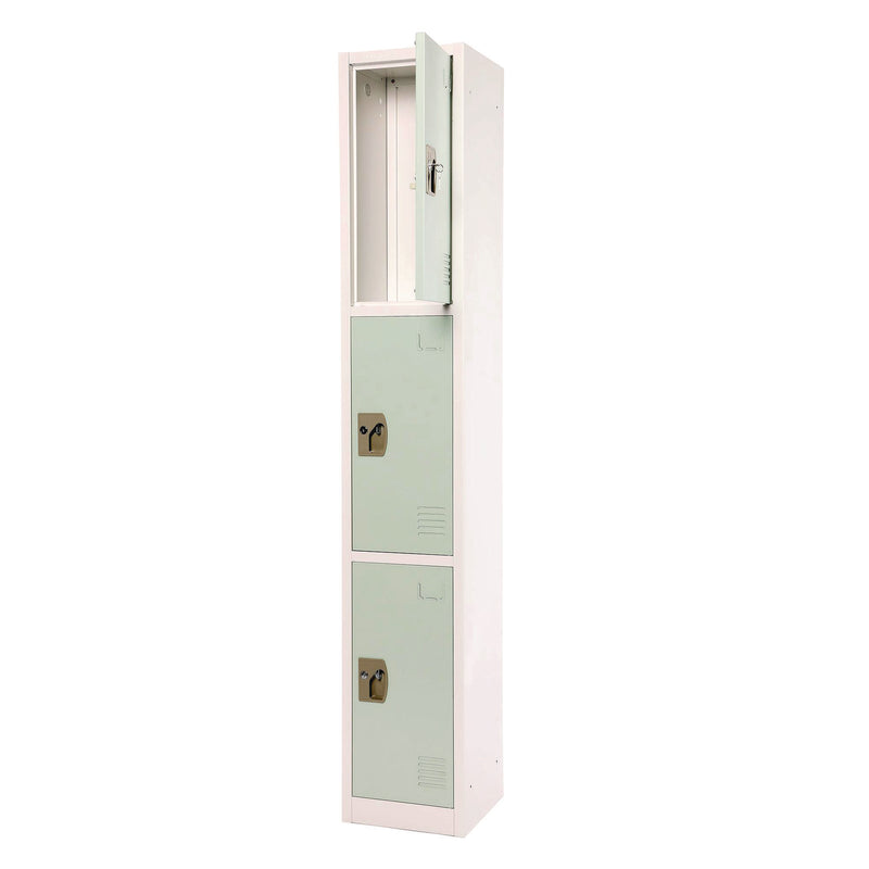 AdirOffice Steel Storage Locker, 3 Compartment, 12 x 12 x 72, Misty Green (ALHI629203MGRN) Each