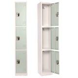 AdirOffice Steel Storage Locker, 3 Compartment, 12 x 12 x 72, Misty Green (ALHI629203MGRN) Each