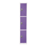 AdirOffice Steel Storage Locker, 3 Compartment, 12 x 12 x 72, Purple (ALHI629203PUR) Each