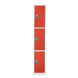 AdirOffice Steel Storage Locker, 3 Compartment, 12 x 12 x 72, Red (ALHI629203RED) Each