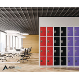 AdirOffice Steel Storage Locker, 4 Compartment, 12 x 12 x 72, Purple (ALHI629204PUR) Each