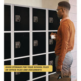 AdirOffice Steel Storage Locker, 4 Compartment, 12 x 12 x 72, Black (ALHI629204BLK) Each