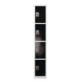 AdirOffice Steel Storage Locker, 4 Compartment, 12 x 12 x 72, Black (ALHI629204BLK) Each