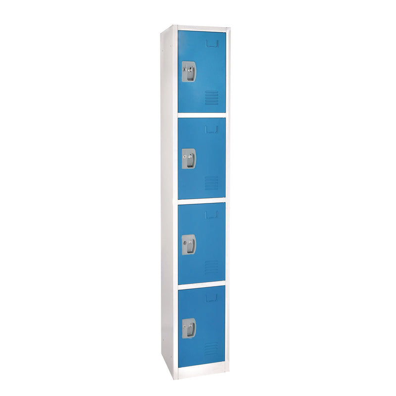 AdirOffice Steel Storage Locker, 4 Compartment, 12 x 12 x 72, Blue (ALHI629204BLU) Each