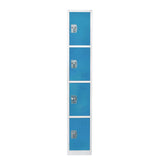 AdirOffice Steel Storage Locker, 4 Compartment, 12 x 12 x 72, Blue (ALHI629204BLU) Each