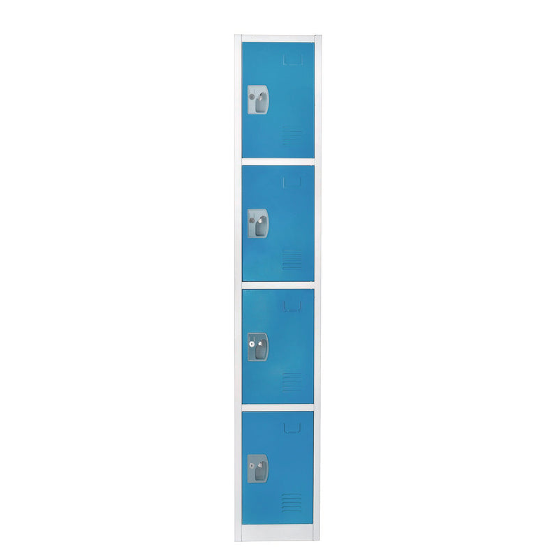 AdirOffice Steel Storage Locker, 4 Compartment, 12 x 12 x 72, Blue (ALHI629204BLU) Each